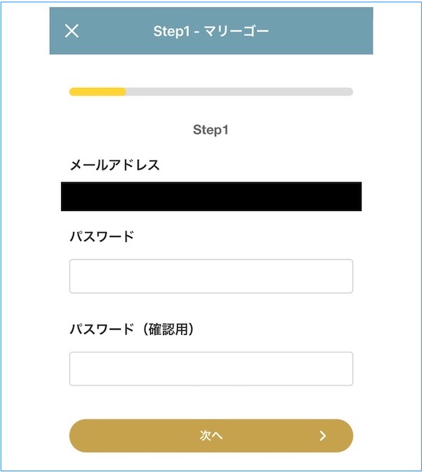 パスワード設定画面。安全のため複雑な8桁以上のパスワードにしましょう。